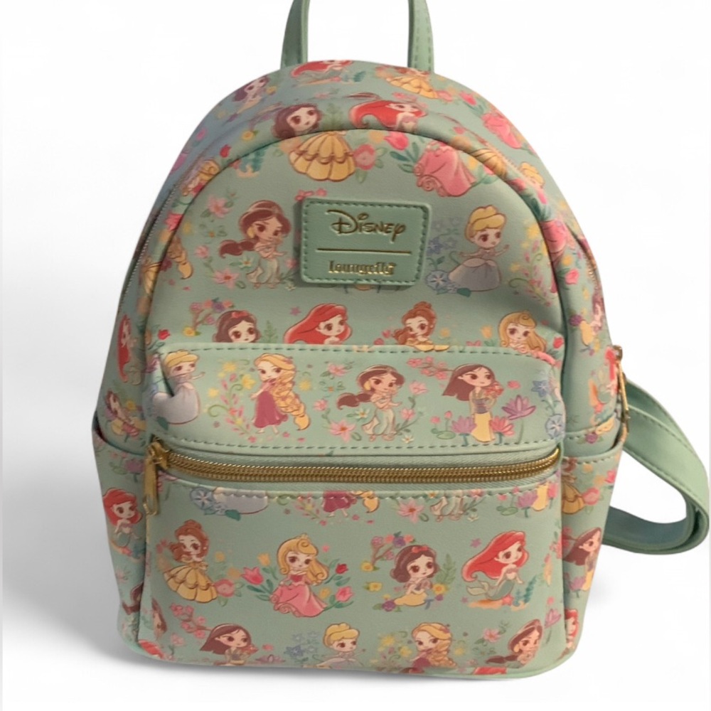 Disney Loungefly Princess Mini Backpack Bag Chibi Belle Ariel Jasmine Rapunzel